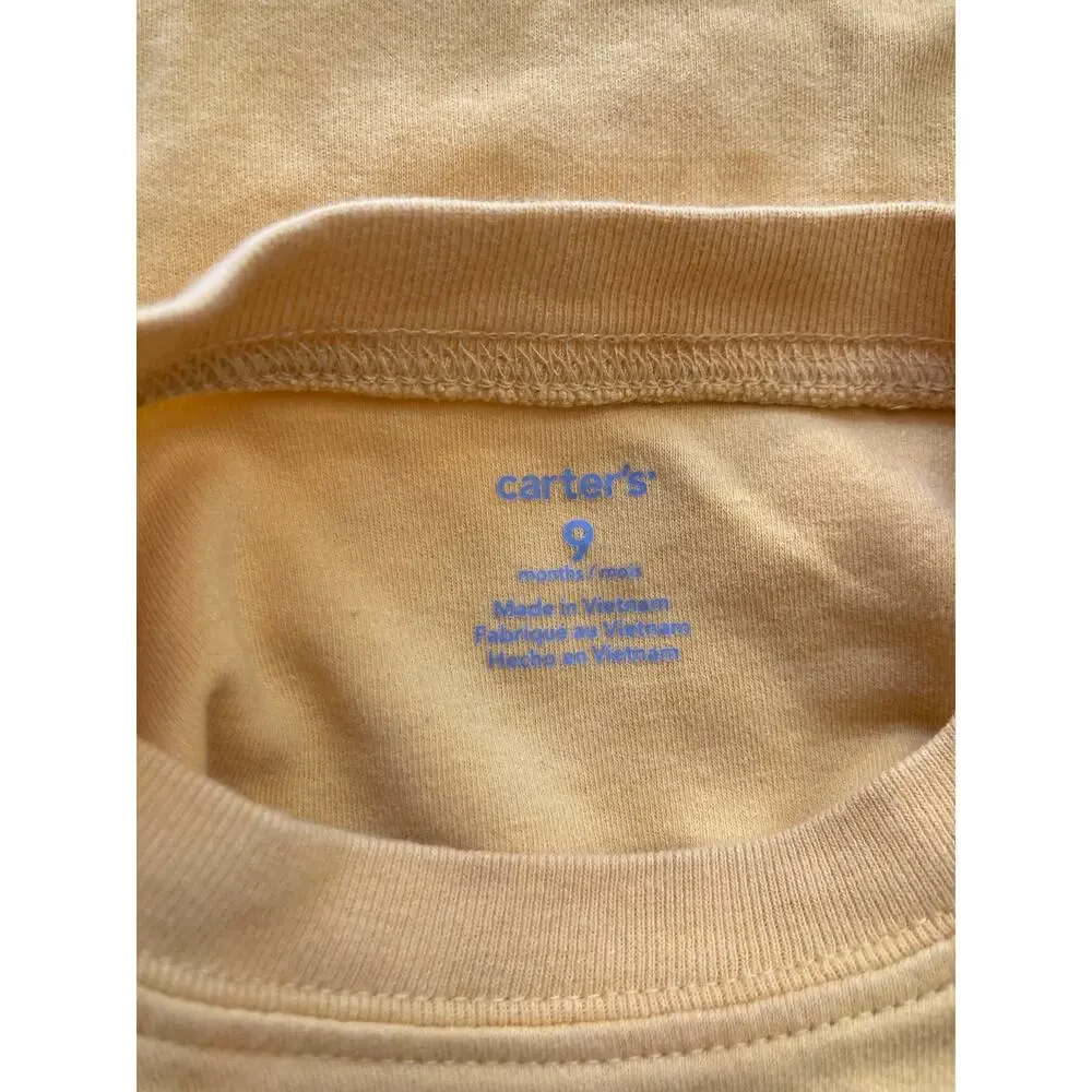 Carter’s Yellow “Brave Little Man” Onesie, Size 9M